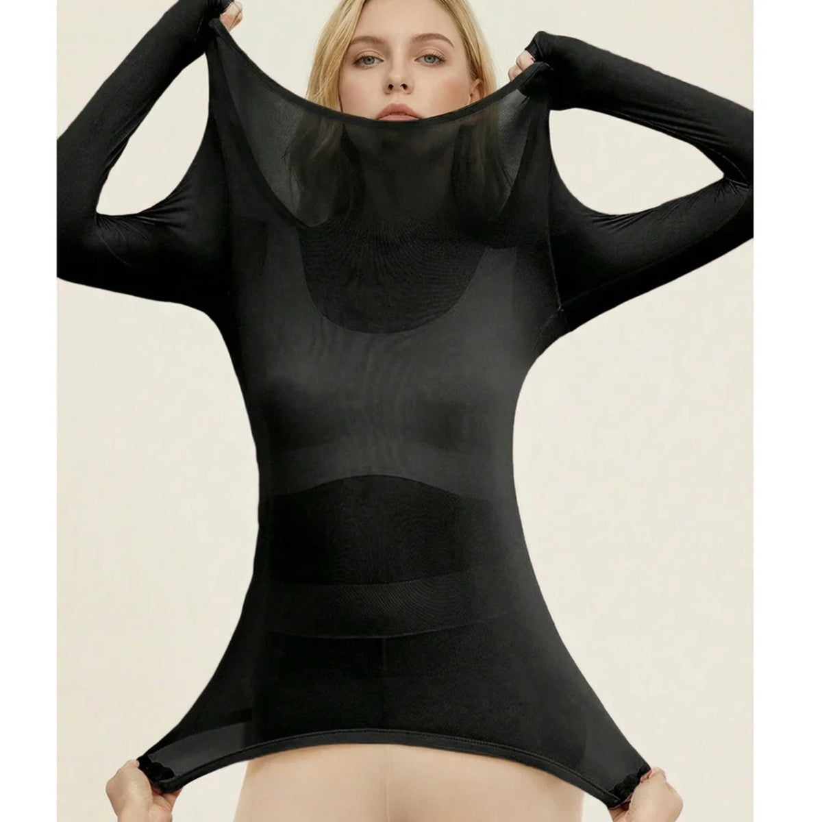 Soft Touch Långärmad Topp (svart)