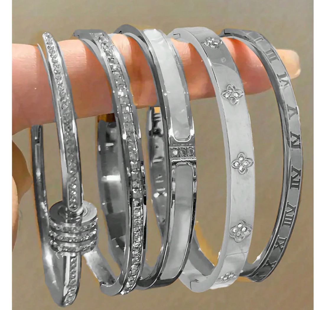 Armbandsset i silver- eller guldton