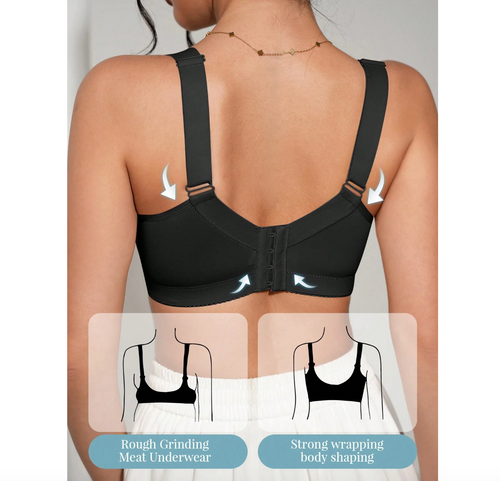 48-timmars kampanj – Avlastande BH med breda axelband – lyfter, formar och sitter bekvämt (svart)