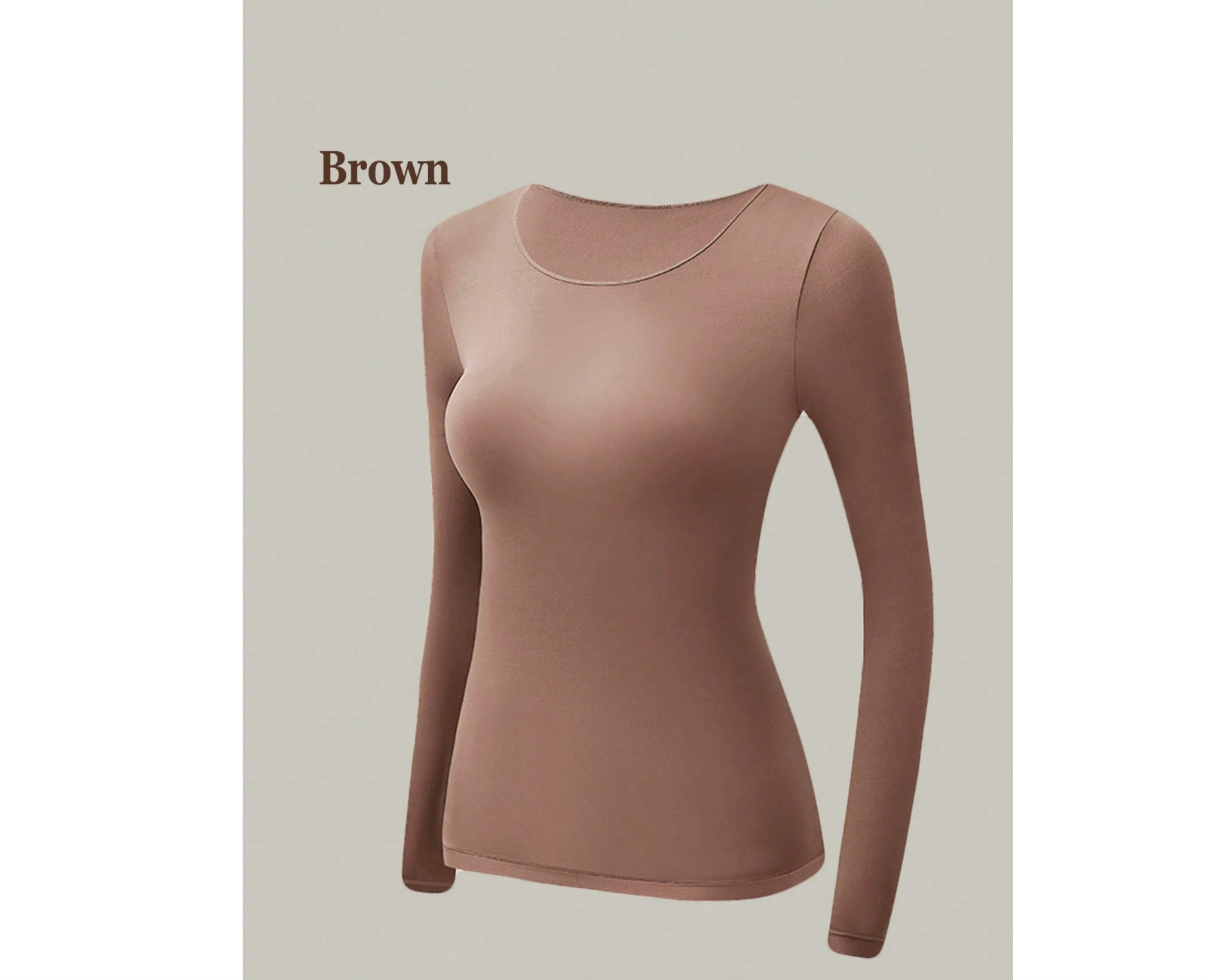 Soft Touch Långärmad Topp (Brun)