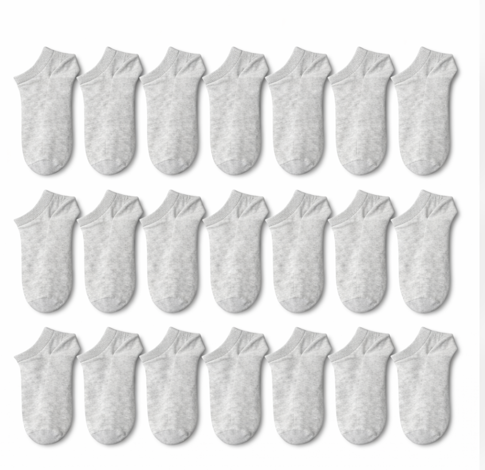 20-pack svarta vardagsstrumpor (37–41) svarta eller vita